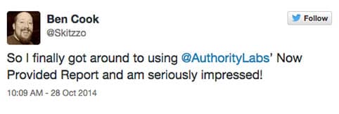 Now Provided Tweet - Ben Cook