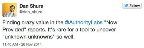 Now Provided Tweet - Dan Shure