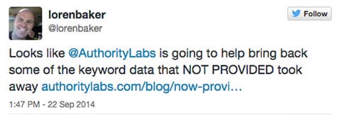 Now Provided Tweet - Loren Baker